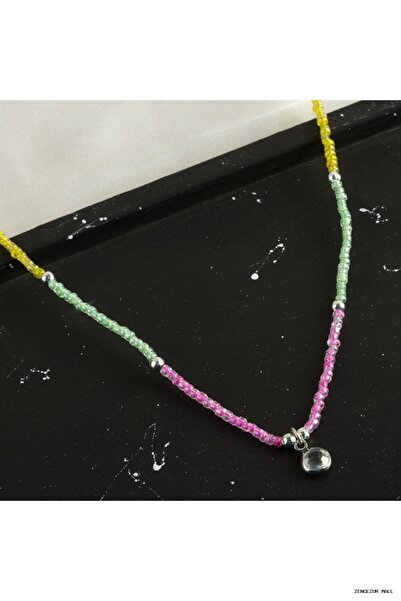 ZERO LAND Zngzrmll Colorful Sand Beads with Stones (33145) Necklace Model-2