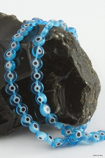 ZERO LAND Zngzrmll 6 mm Glass Evil Eye Beads 1 (33916) Blue String