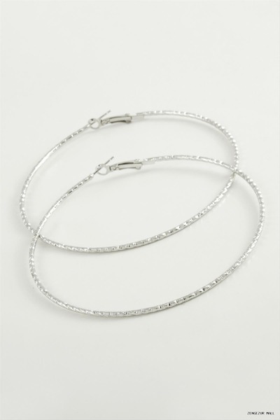 ZERO LAND Zngzrmll Twisted Baklava Metal Hoop Earrings 8-9-10 cm (34710) 9 cm
