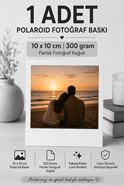 heryerehediye Poloraid Fotoğraf Baskı 10x10 cm 1 ADET