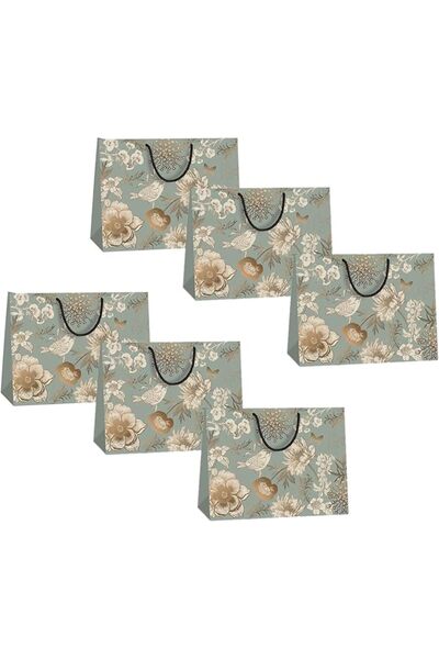 GENERAL Maikeela Black Paper Gift Bags with Gold Stars and Heart Pattern, 10 ...