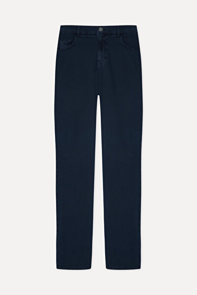Mudo Men's Navy Blue Straight Fit Trousers