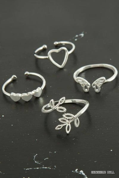 ZERO LAND Zngzrmll Mixed Luxury Steel Joint Ring 1 Piece (35531) Silver Color