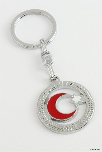 ZERO LAND Zngzrmll Moon Star Metal Keychain (40110) Silver Color