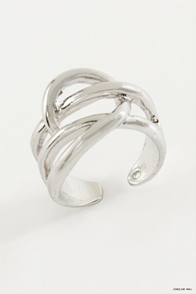 ZERO LAND Zngzrmll Oval Metal Ring (34942) Silver Color
