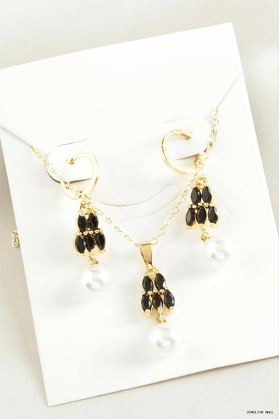 ZERO LAND Zngzrmll Pearl Zircon Stone Set (42504) Necklace Yellow