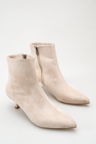 meyra'nın ayakkabıları Women's Thin Heeled Boots in Tan Suede