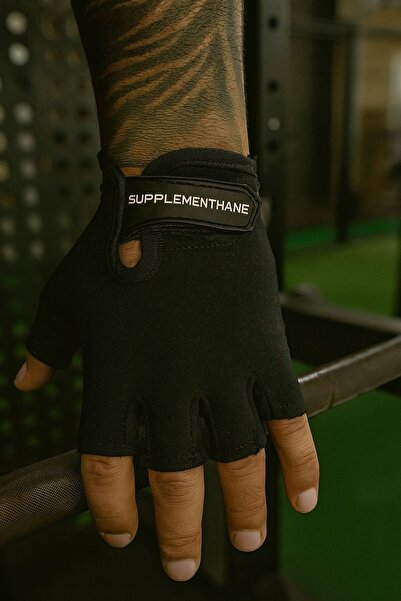 SUPPLEMENTHANE Fitness Weight Body Sportsman Leather Gloves - Black - Large