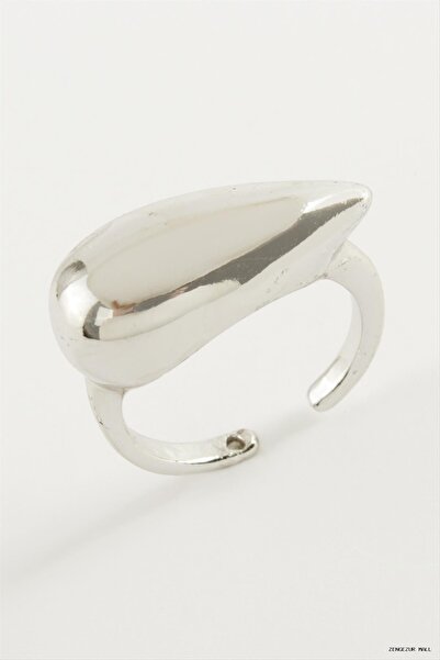 ZERO LAND Zngzrmll Water Drop Metal Ring (34948) Silver Color