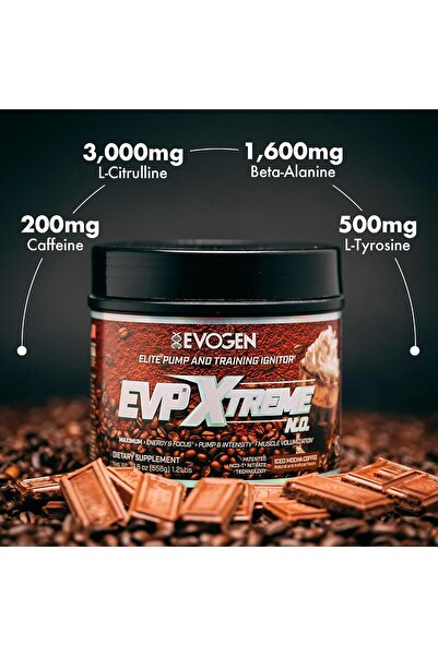 EVOGEN Evp Xtreme No Preworkout Pump Mental Focus Iced Mocha Coffee 40 Servings