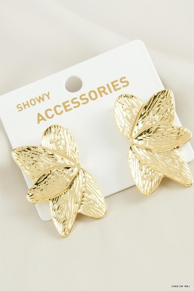 ZERO LAND Zngzrmll Yaprak Tr Metal (42221) Earrings Yellow