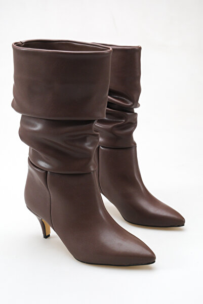 meyra'nın ayakkabıları Women's Drawstring Detailed Thin Heeled Short Boots Br...