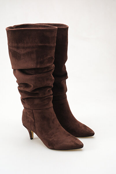 meyra'nın ayakkabıları Women's Drawstring Detailed Thin Heeled Long Boots Bro...