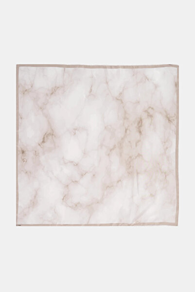 Kayra Abstract Pattern Silk Scarf Stone