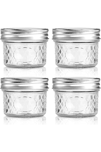 GENERAL 4 Pack 120ml Clear Glass Storage Jars with Lids - Small Wide Mouth Ma...