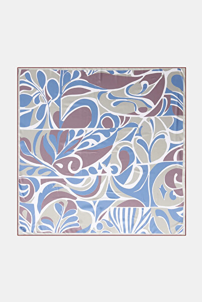 KYR Botanical Patterned Scarf Mint-Blue