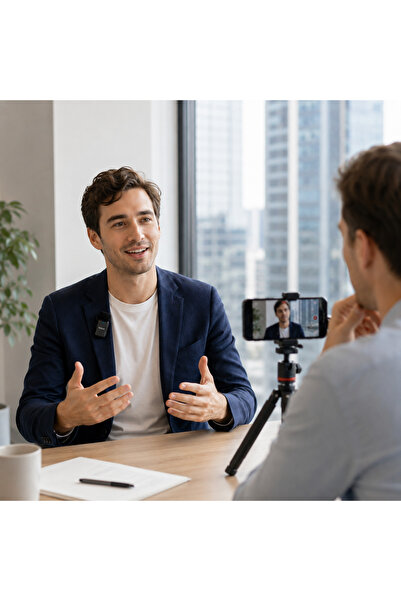 Generic Brand Wireless lavalier microphone, dual-clip microphone, with charging case and USB-C receiver, plug-and-play wireless microphone, suitable for vlogging, live streaming, and video recording.
