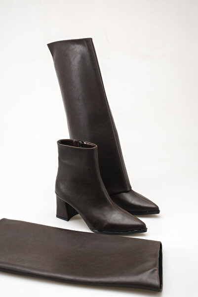 meyra'nın ayakkabıları Women's Snap-On Boots Brown Leather