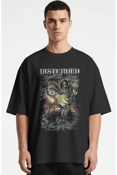SEVBANO Disturbed Rock Metal Music Band Printed Unisex Oversize Premium T-Shirt