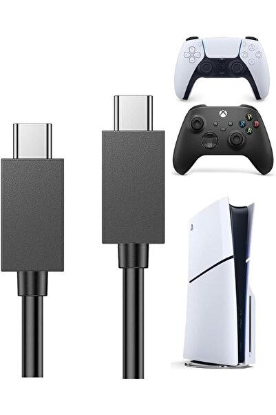 Generic شاحن يد تحكم بلايستيشن 5 - كابل شحن سريع 3 أمبير بطول 2 متر من USB-C ...