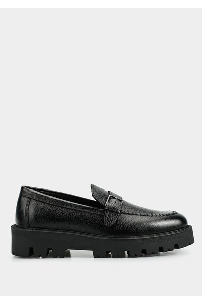 Provoq Black Leather Men's Shoes