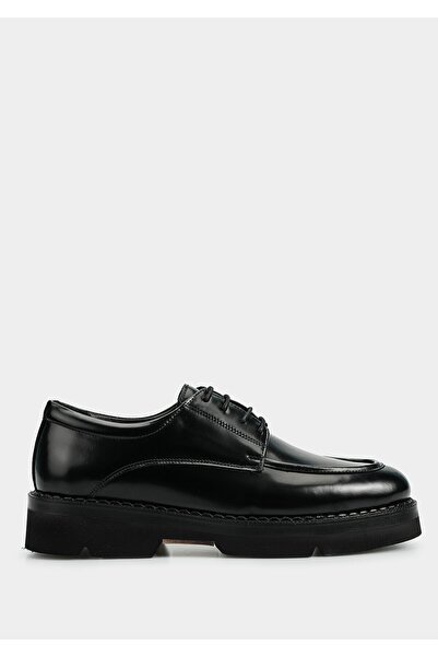 Provoq Black Leather Men's Shoes