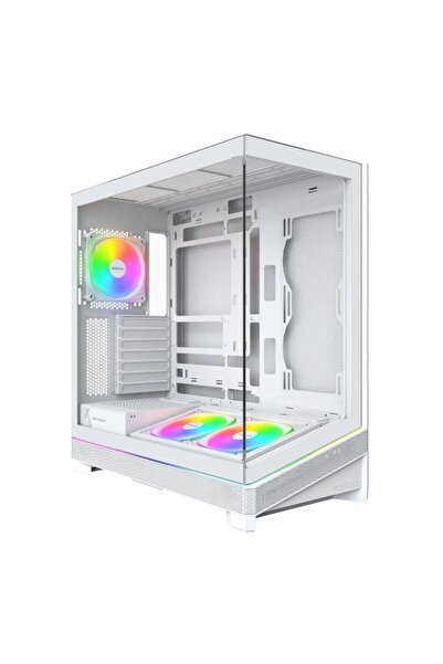 MONTECH Sky 3 PC Case, Midi-Tower, ATX, ARGB, Tempered Glass, White