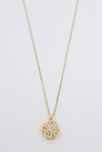 Generic Brand Glb-stl41414 moving clover necklace - gold