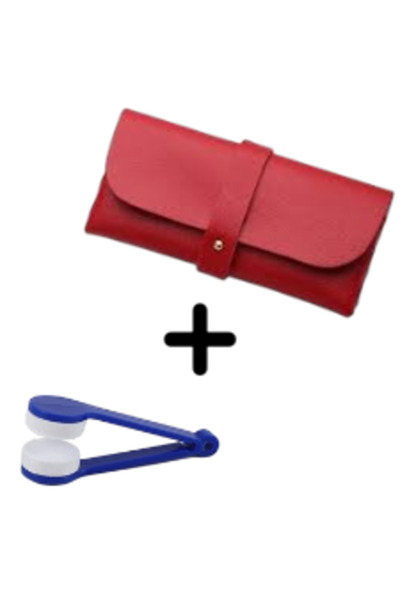 OEM Set toc de ochelari de culoare rosie cu interior catifelat + laveta pentr...