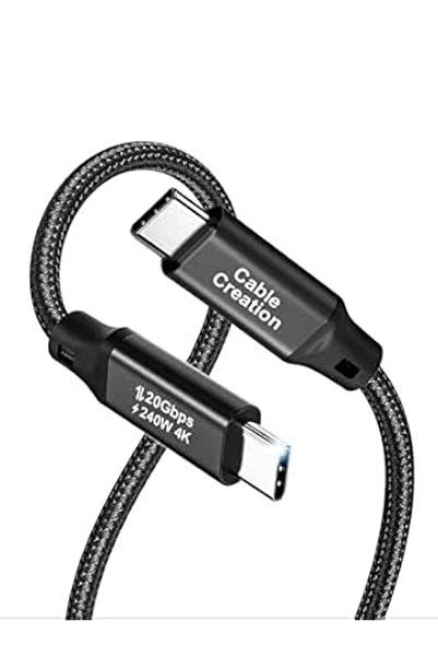 GENERAL كابل من كيبل كرييشن بطول 1.64 قدم نوع USB-C متوافق مع لابتوب | 20Gbps...