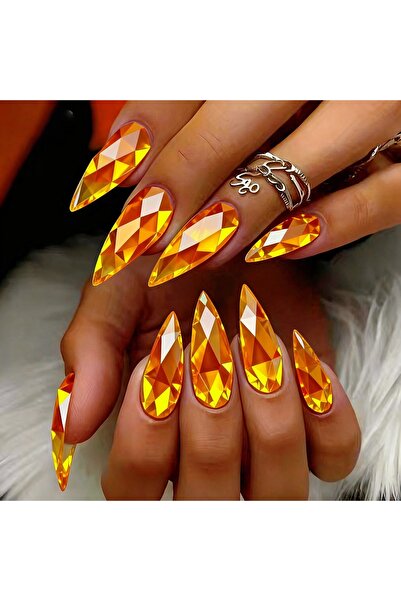 Choice3 4205 أظافر صناعية ثلاثية الأبعاد بطلاء هولوغرافي معدني لامع على شكل م...