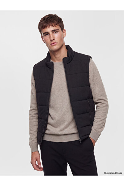 LC Waikiki Ozmarka New Season Petrol Slim Fit Stand Collar Men's Puffer Vest