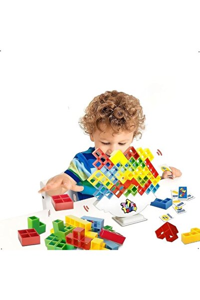 GENERAL Joyzz Tetris Balance Game, Tetra Tower Stacking Blocks with 22 Challe...