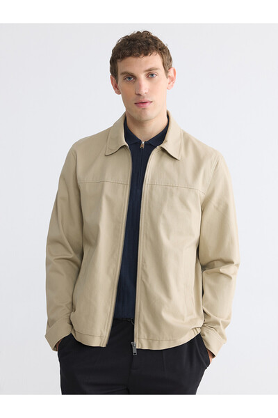 LC Waikiki Ozmarka New Season Beige Regular Fit Shirt Collar Men's Jacket