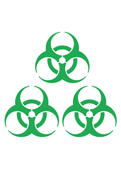 Oracal Set de 3 autocolante decorative Biohazard – Simbol de pericol biologic...