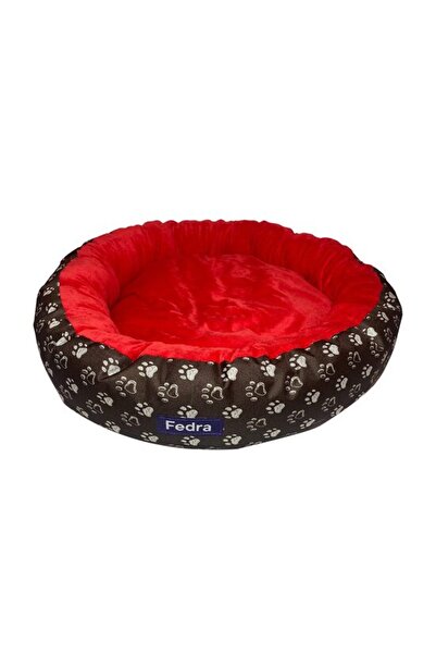 Solplant Culcus pufos pentru caine/pisica, rosu, 67 cm
