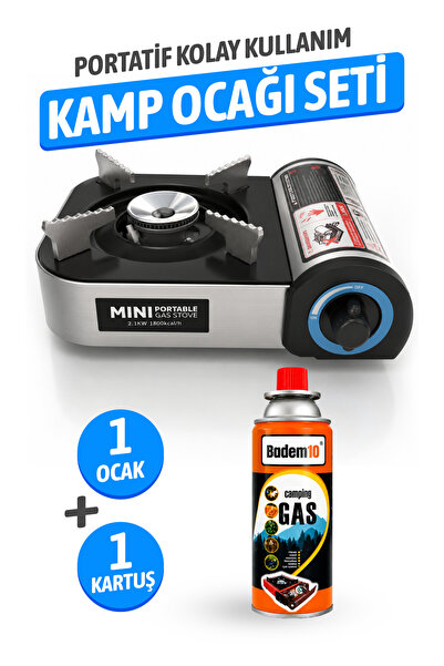 Badem10 (1 Adet) Portatif Mini Boy Manyetolu Çantalı Kamp Ocağı + (1 Adet) 40...