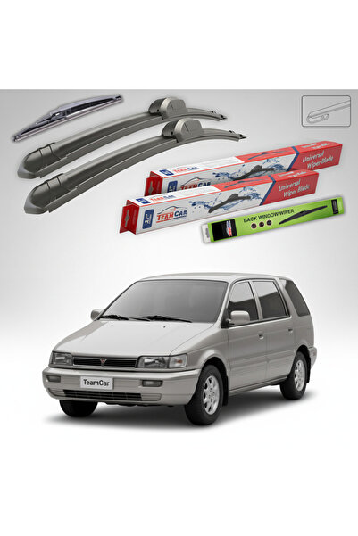 TEAMCAR Wiper Blades Mitsubishi Santamo MPV 1999-2004 | Front and Rear Flat S...