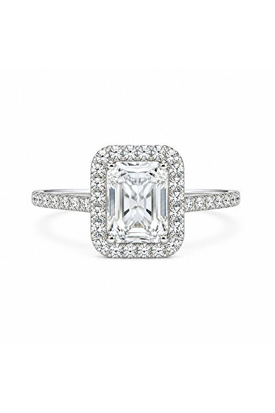 KAIROS JEWELRY 14 Ayar Altın Zümrüt Kesim Tektaş Yüzük
