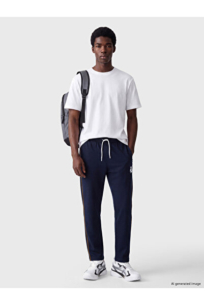 LC Waikiki Vizyon New Season Navy Blue Loose Fit Printed Men's Sweatpants