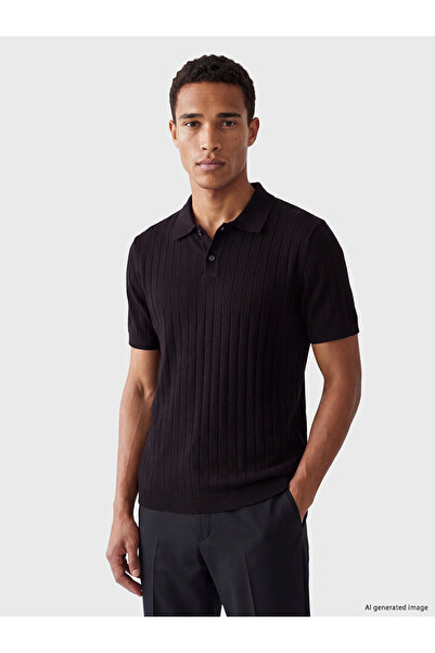 LC Waikiki Vizyon New Season Plum Polo Collar Men's Knitwear T-Shirt