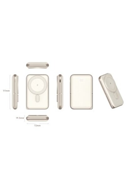 Nettech NT-PW33 15W + 20W PD 10000 MAh Magsafe Powerbank (Krem) NT-111990