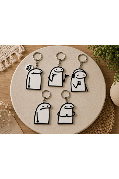 keysa Set of 5 Cute Figure Keychains – Fun Design Keychain Collection