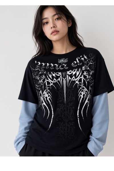 Köstebek Gothic Tribal MMA Elite Beyaz Kollu Unisex Sweatshirt