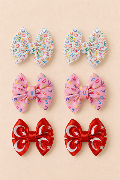 ESİLA KİDS Girl's Buckle Set Colorful Patterned Set of 6