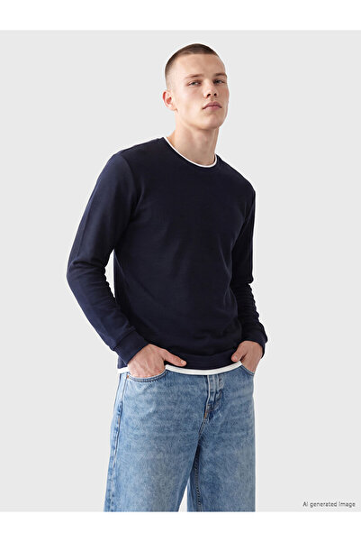 LC Waikiki Rmz Gi̇yi̇m Farkiyla Zero Roba Collar Men's Sweatshirt