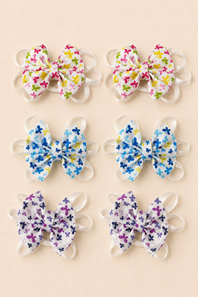 ESİLA KİDS Girl's Buckle Set Colorful Patterned Set of 6
