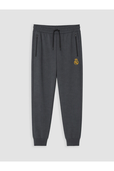 LC Waikiki Özmarka New Season Gray Embroidered Men's Jogger Sweatpants