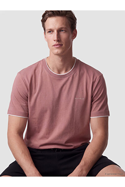 LC Waikiki Vizyon New Season Pink Crew Neck Men's T-Shirt