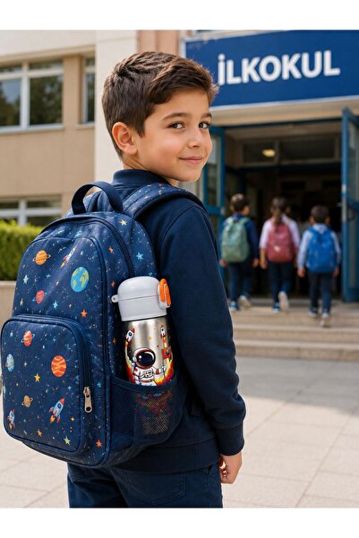 Arlina Home Kids 304 Paslanmaz Çelik Termos Çift İçim Modlu Kilit Kapaklı Çoc...